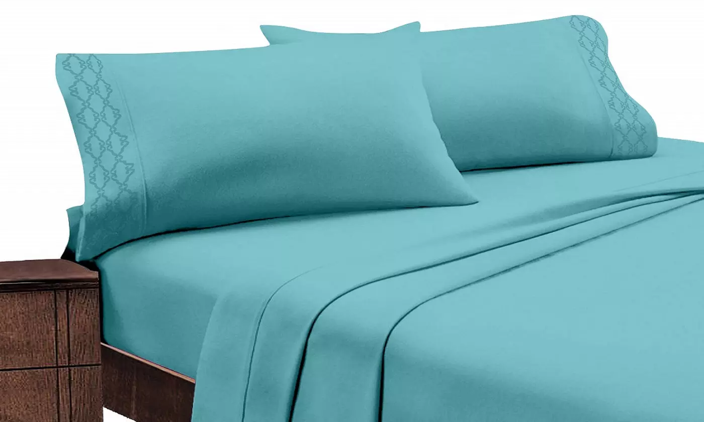 Home Sweet Home Extra Soft Deep Pocket Embroidered Sheet Set