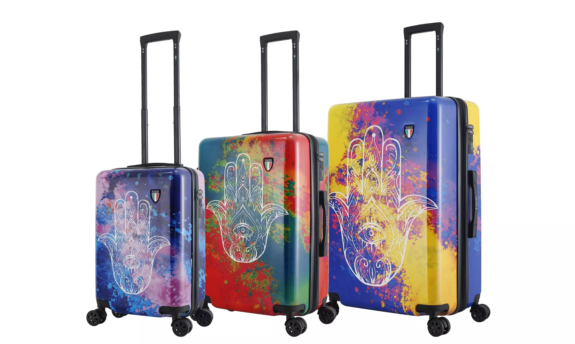 TUCCI Italy Emotion Art Exotic Hamsa 3 PC Set (20", 24", 28") Luggage Suitcase - Primary Image