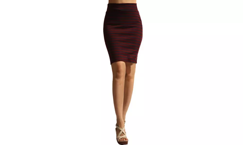 Azules Ponte Above Knee Pencil Skirt 9017PT-A12 - Primary Image