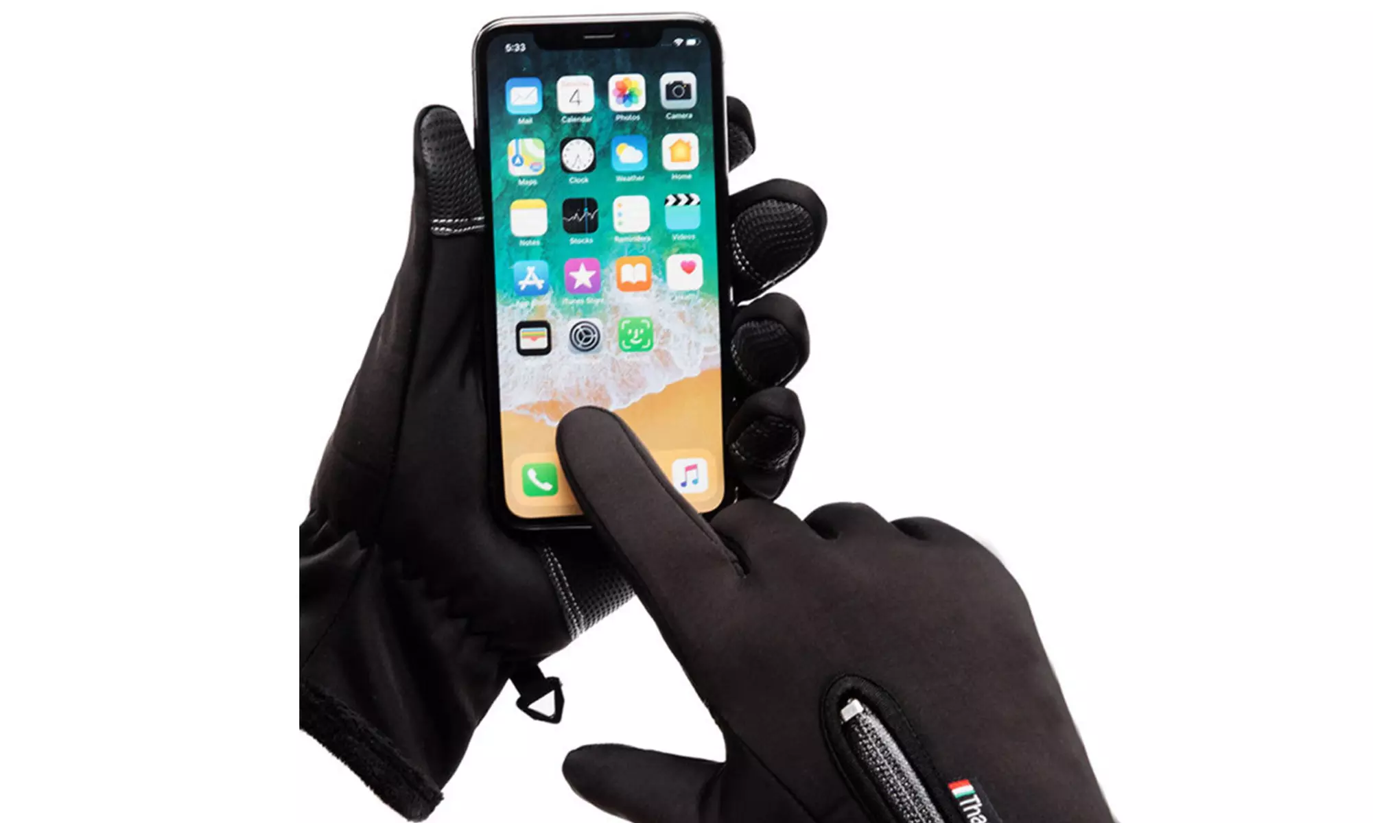 2 Pack Mens Winter Warm Gloves Waterproof Touch Screen Gloves for Outdoor