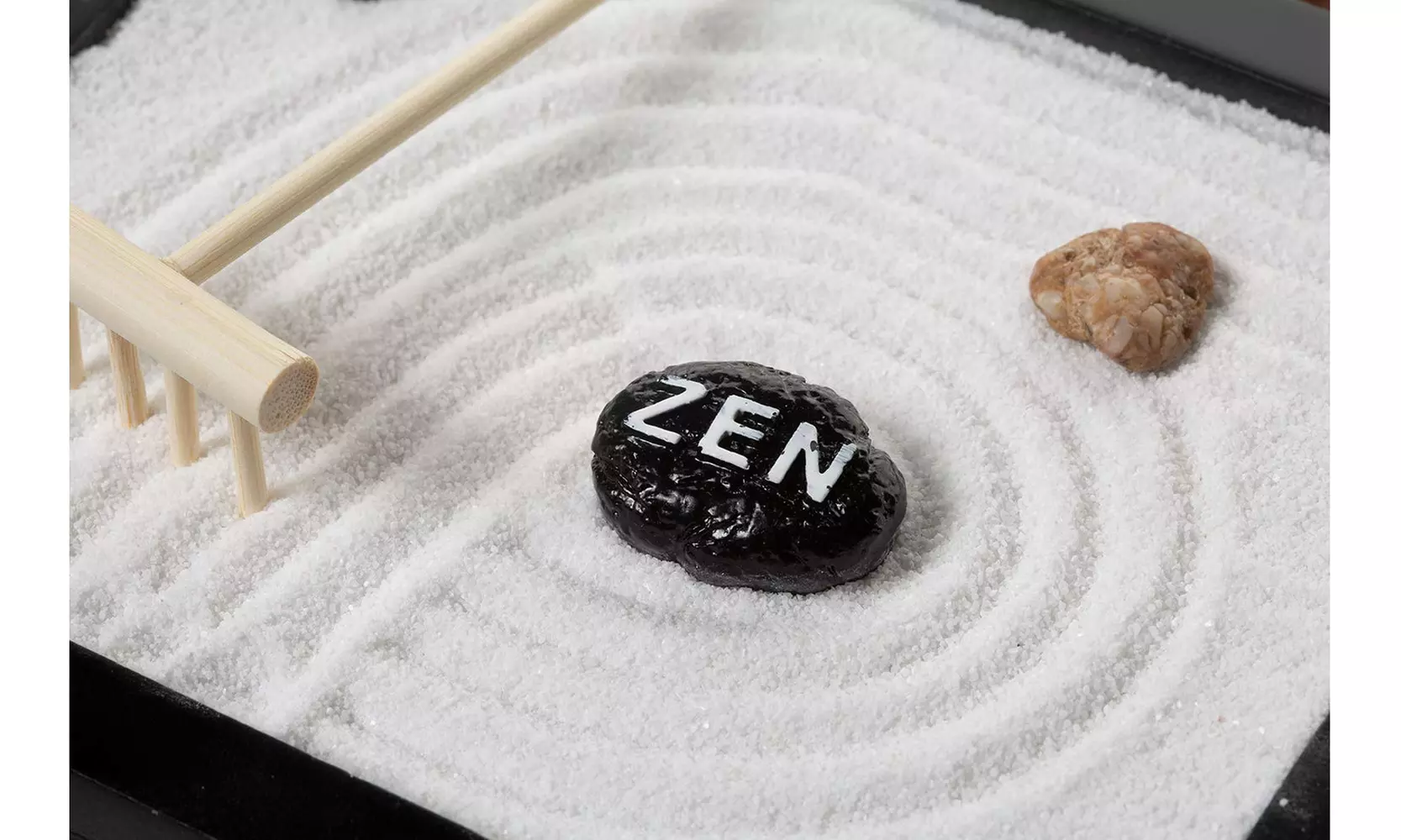 Tatum & Shea Sand & Rock Zen Garden Kit with rake - Second Medium