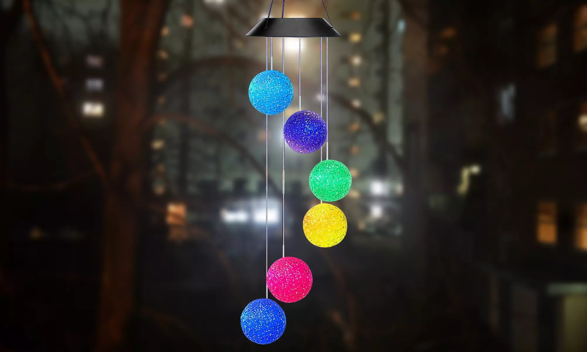 Solar Wind Chime Hanging Mobile Garden Decor Lights