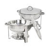 Image 2: 2 PACK CATERING STAINLESS STEEL CHAFER CHAFING DISH SETS 5 QT PARTY PACK