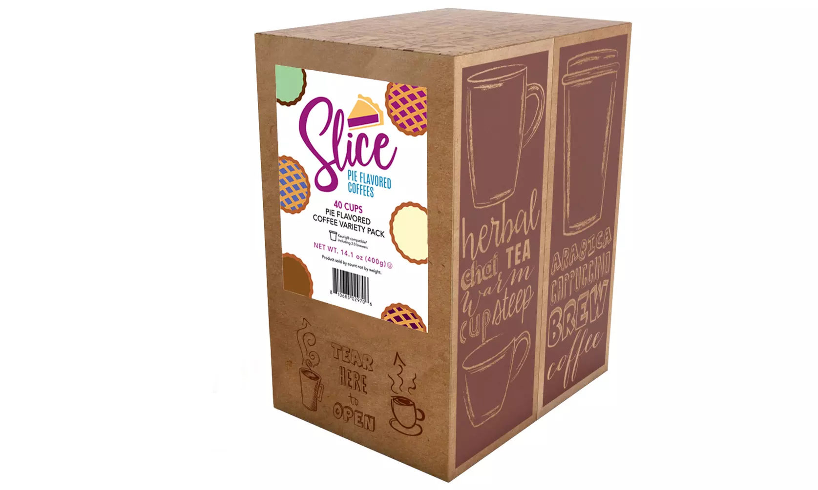 Slice Pie Flavored Coffee Variety Pack for Keurig K Cup Brewers, 40 Count