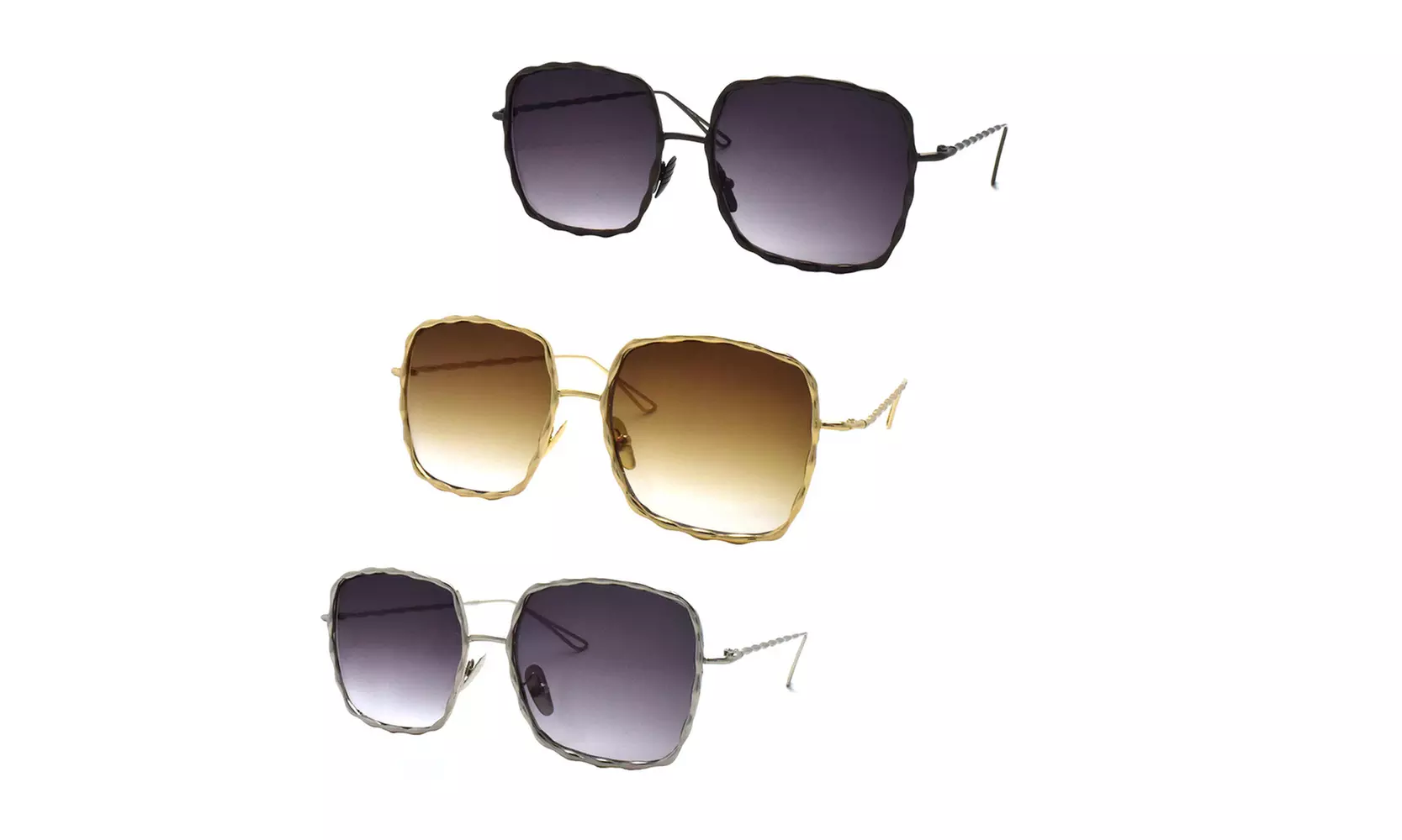 Oversized Metal Square Sunglasses P4151 - Primary Image