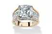 4.88 TCW Princess-Cut Cubic Zirconia 18k Gold-Plated Engagement Ring - Second Medium