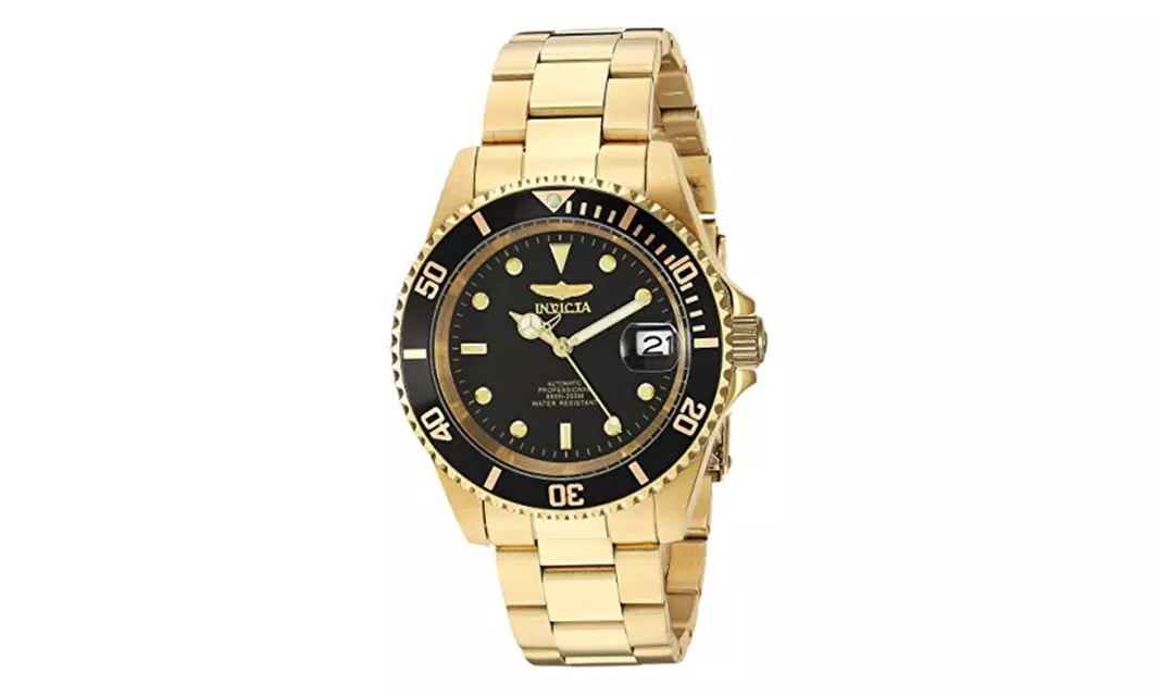 Invicta 8929OB Mens Pro Diver Automatic 3 Hand Black Dial Watch - Gold - Primary Image