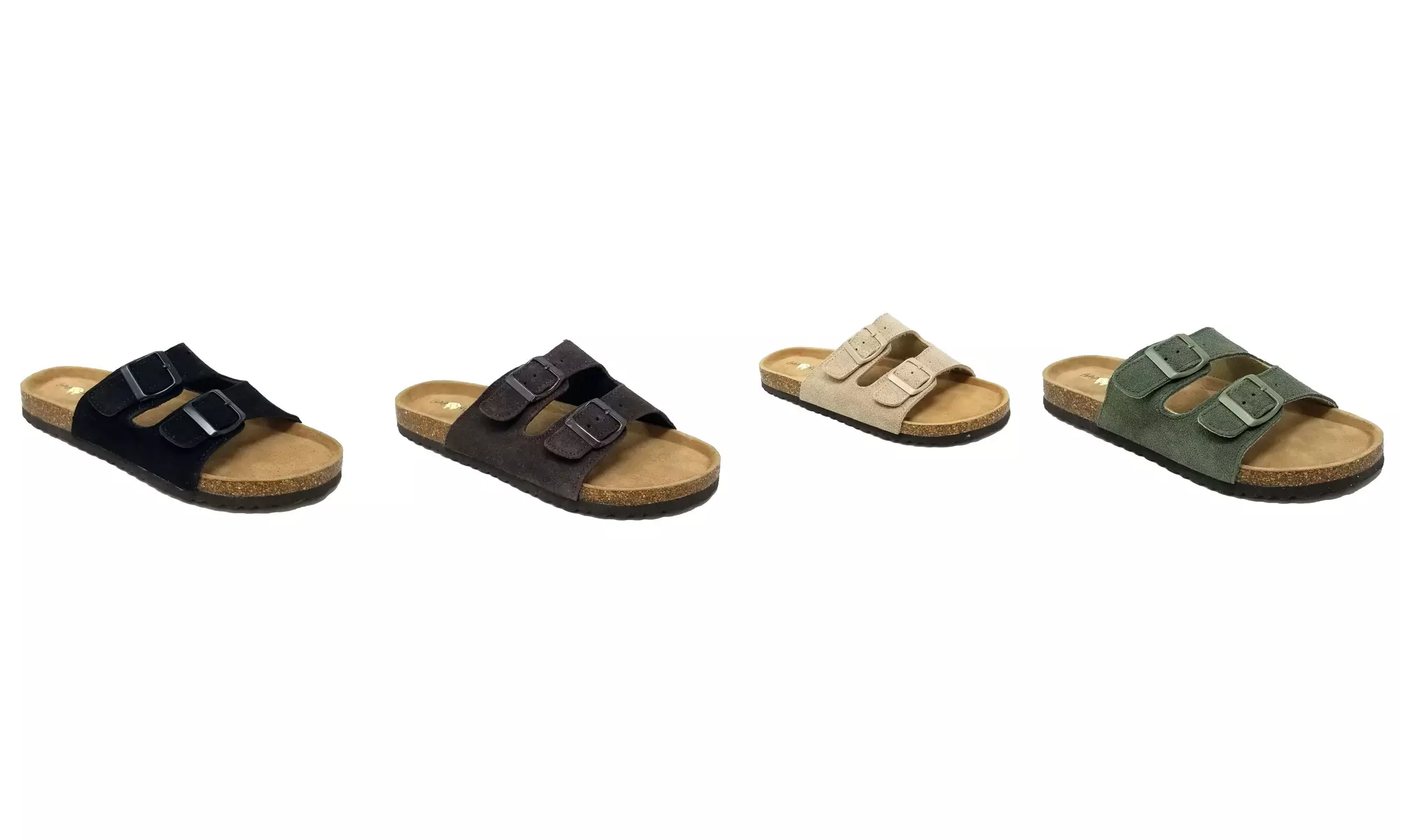 Gaahuu womens leather 2 strap footbed sandal - Primary Image