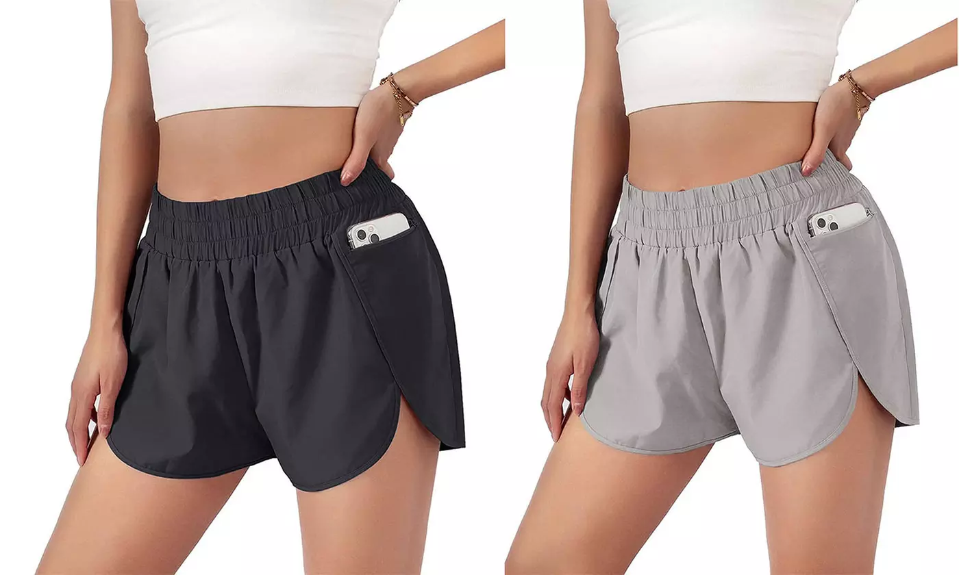 High waisted activewear shorts shops