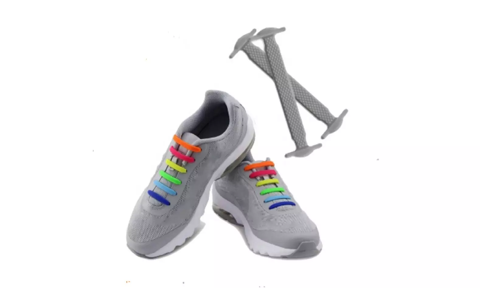 16Pcs Easy No Tie Shoelaces Elastic Silicone Flat Lazy Shoe Lace Strings Adult