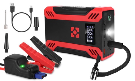 INova 37000mAh 2000A Peak Car Jump Starter Power Bank W/ 150PSI Air Compressor Black & Red