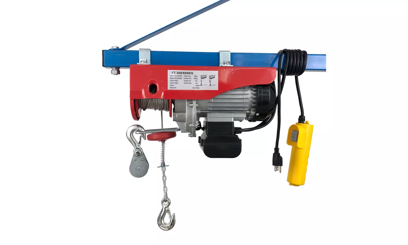 Mini Electric Wire Hoist Remote Control Garage Auto Shop Overhead Lift - Primary Image