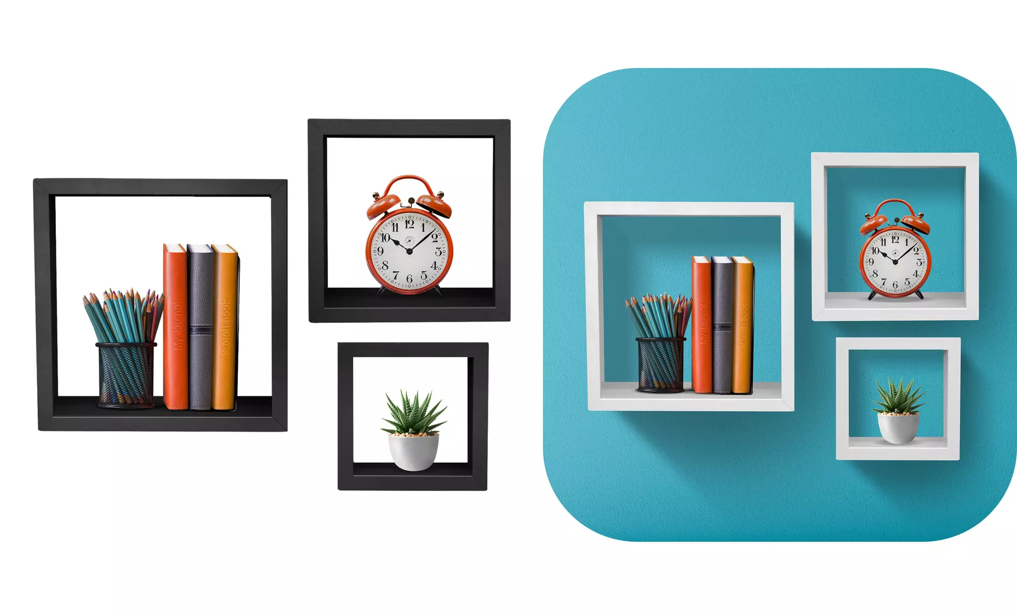 Sorbus Floating Square Shelves Box, Hanging Wall Cube Décor for Home and Bedroom - Primary Image