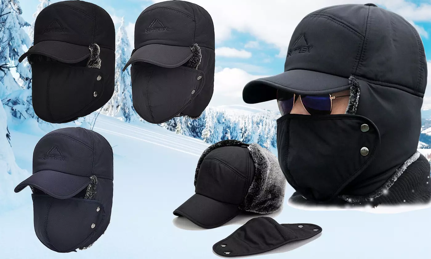 Winter Aviator Bomber Hat Trooper Ear Flap Elmer Fudd Mask Hood Cap - Primary Image