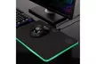 Large Hard LED Gaming Mouse Pad Mat with Soft Fabric Surface - 7 RGB Colors - Second Medium