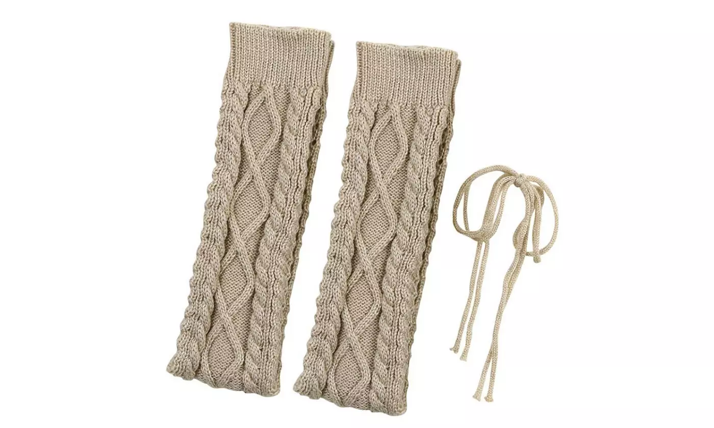 Lady Winter Warm Leg Warmer Cable Knitted Crochet Long Socks Legging