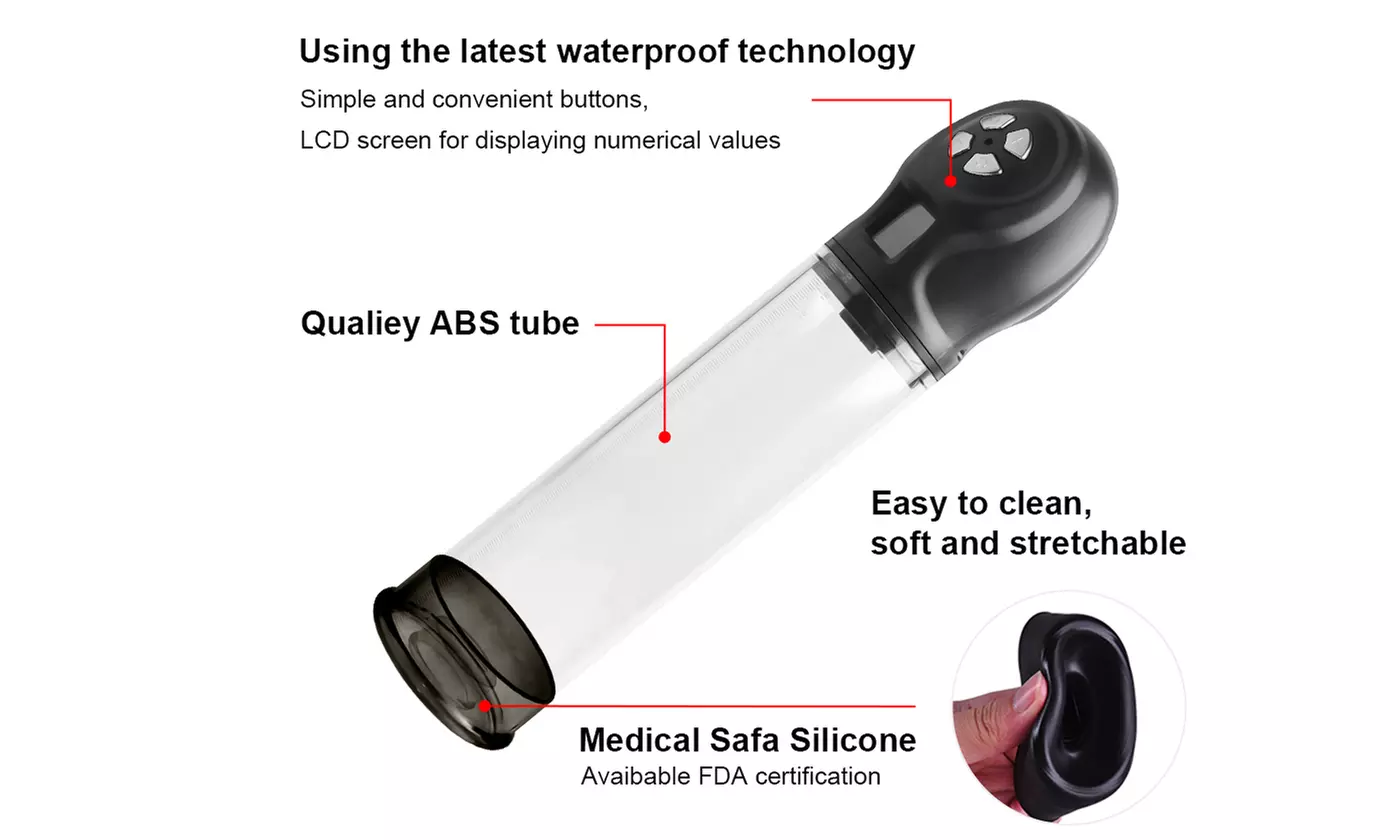 ItBelongs2U Vacuum Electric Pump Digital Rechargeable Penis Enlarger Growth