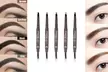 2x Waterproof Eyebrow Pencil Eyeliner Retractable Slant Tip with Brush Double - Second Medium