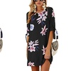 Image 1: Women Dresses  Long Sleeves Solid Crew Neck Tunics Self-tie Blouses Mini Dresses