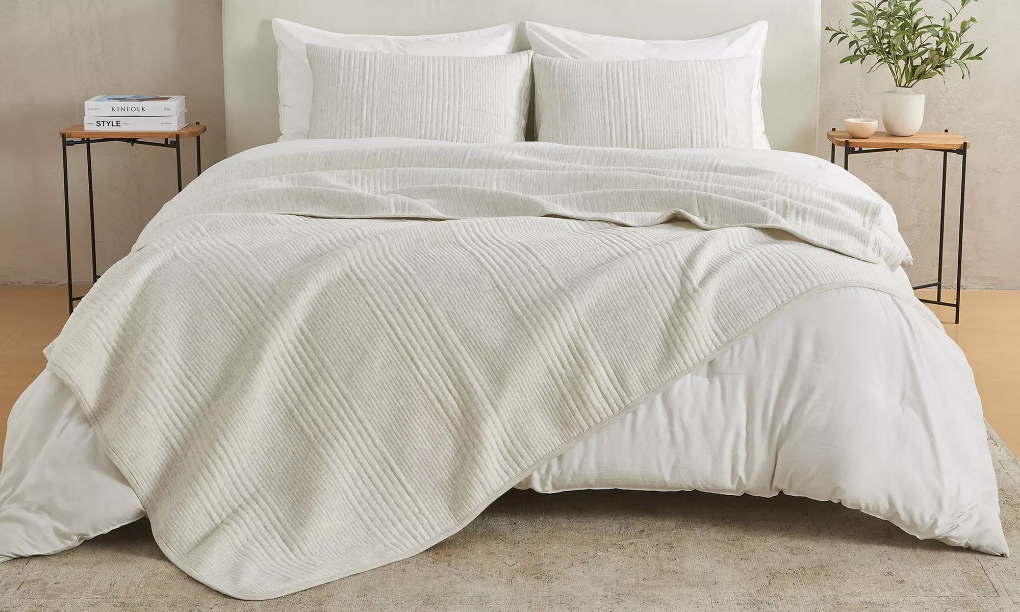 Ultra Soft Cotton Blend Jersey Knit Quilt Set