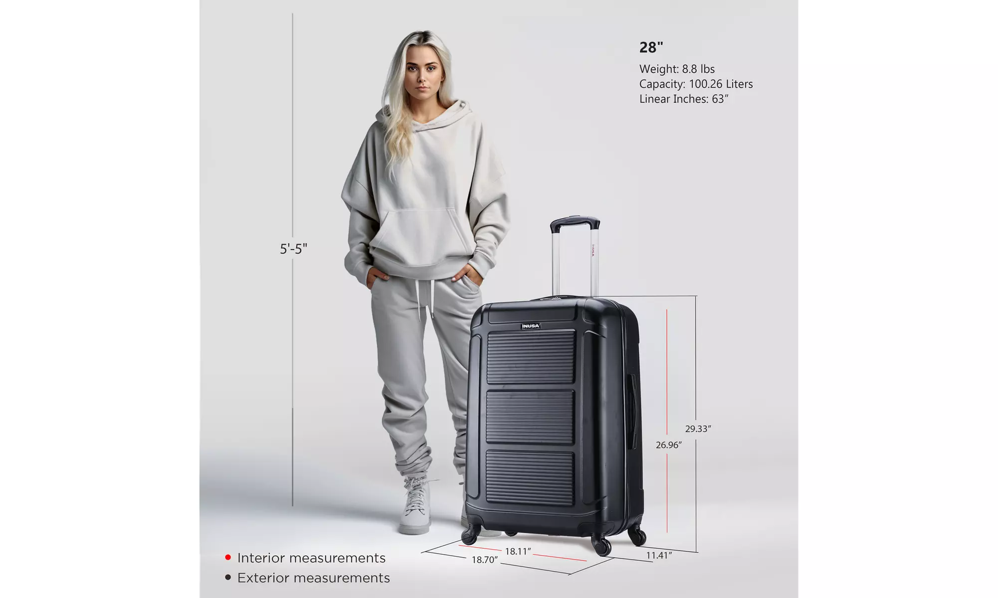 InUSA Pilot Lightweight Hardside Spinner Luggage