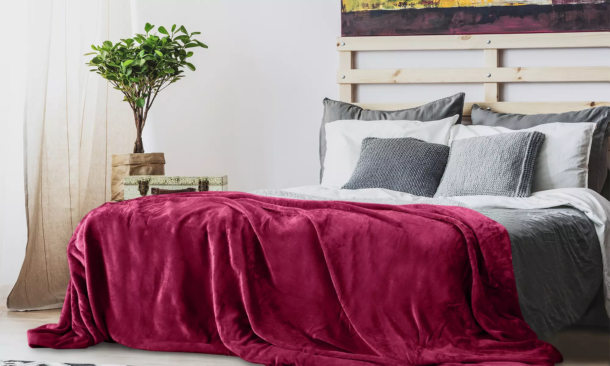 Cozy Soft Fleece Blanket Premium Microfiber Lightweight Bed Sofa Throw Blankets - Primary Image