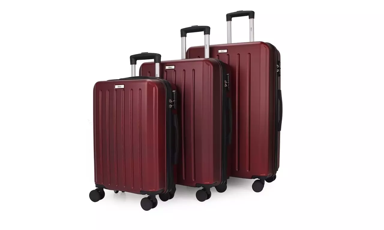 3-Piece Hardside Luggage Set with 360 Dual Spinner Wheels and Combo Lock