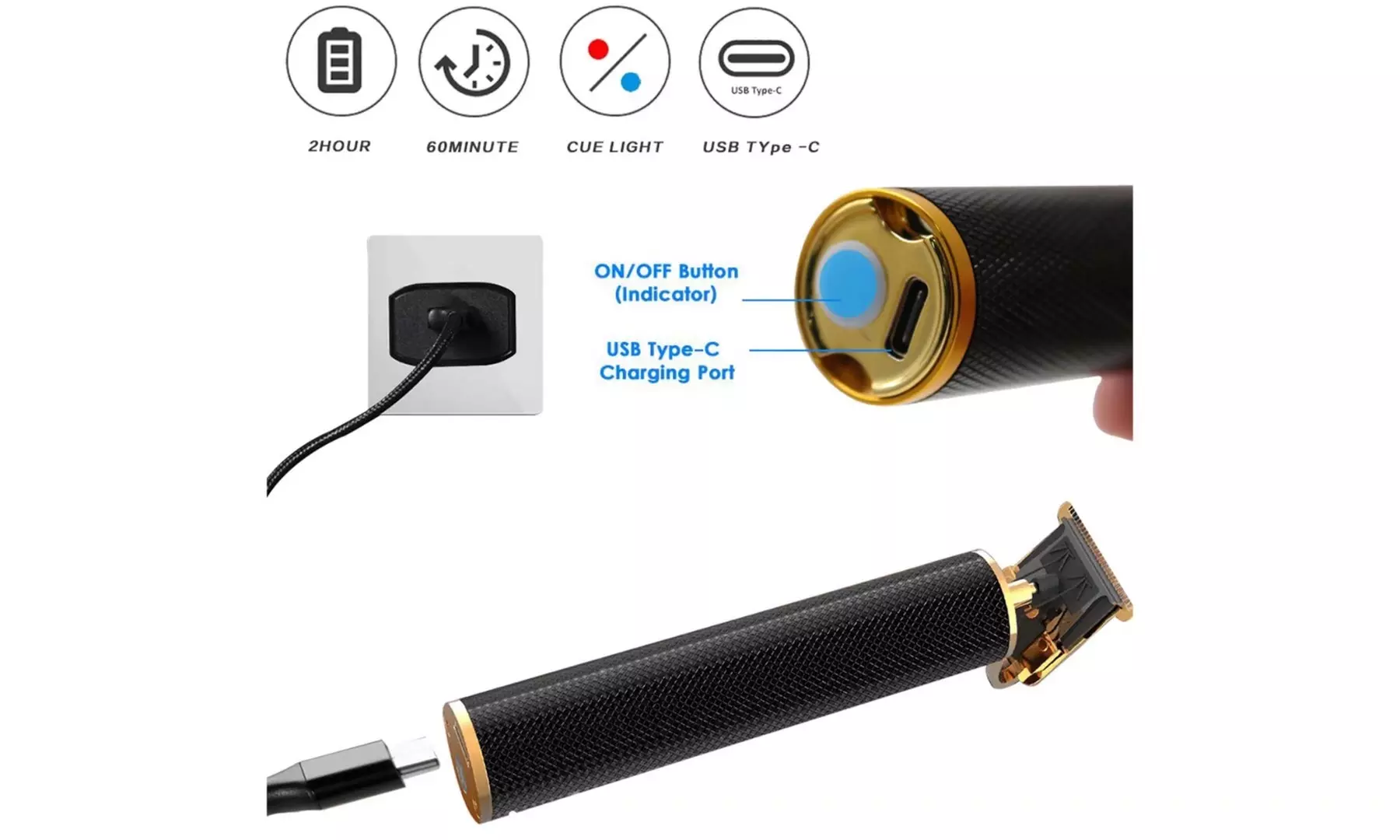 Hair Trimmer for Men Professional Electric Hair Clipper T-Blade Beard Trimmer