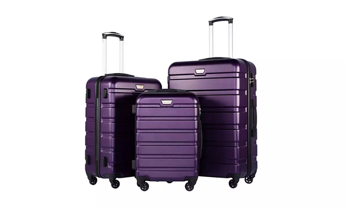 Coolife Luggage 3 Piece Set Suitcase Spinner Hardshell Lightweight TSA Lock - Second Medium