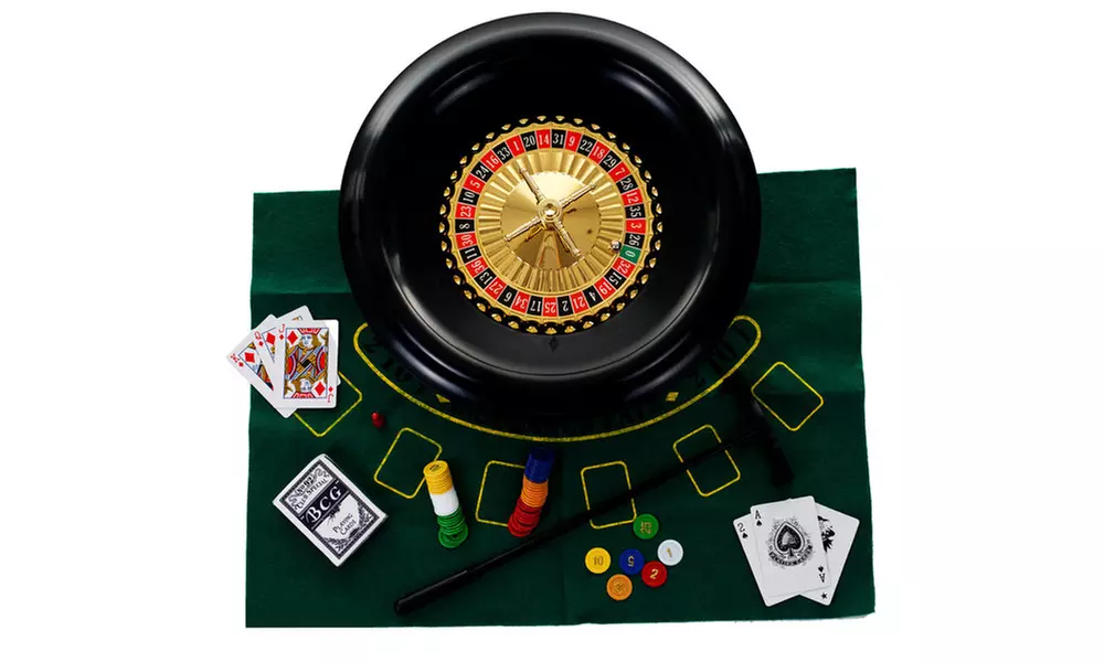 16 inch Deluxe Roulette Set with Accessories Double Sided Felt for Blackjack - Primary Image