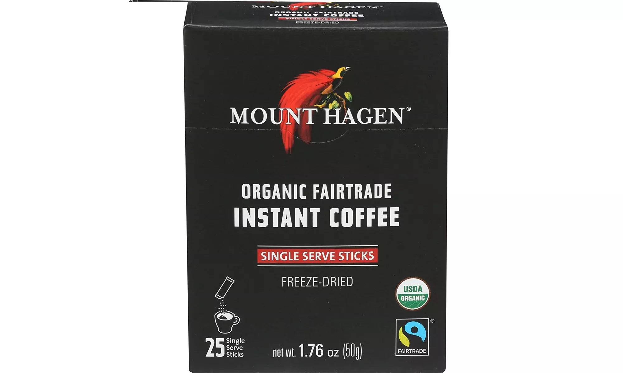 Mount Hagen Organic Instant Regular Coffee, 25 Count Single Serve - Second Medium