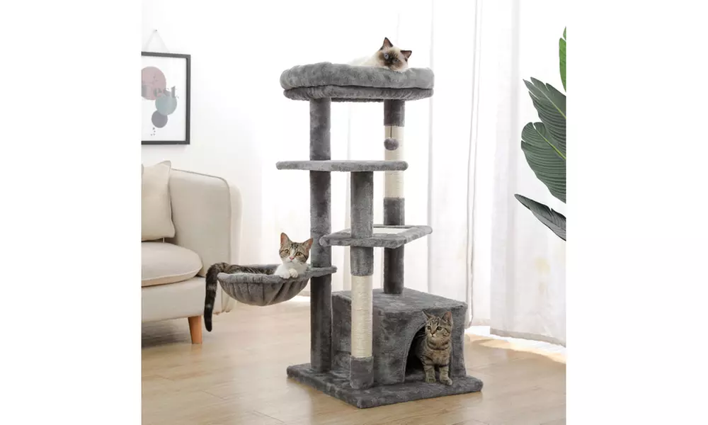 Multi-Level Modern Cat Tree with Scratching Post, Cozy Condo, Top Perch - Second Medium