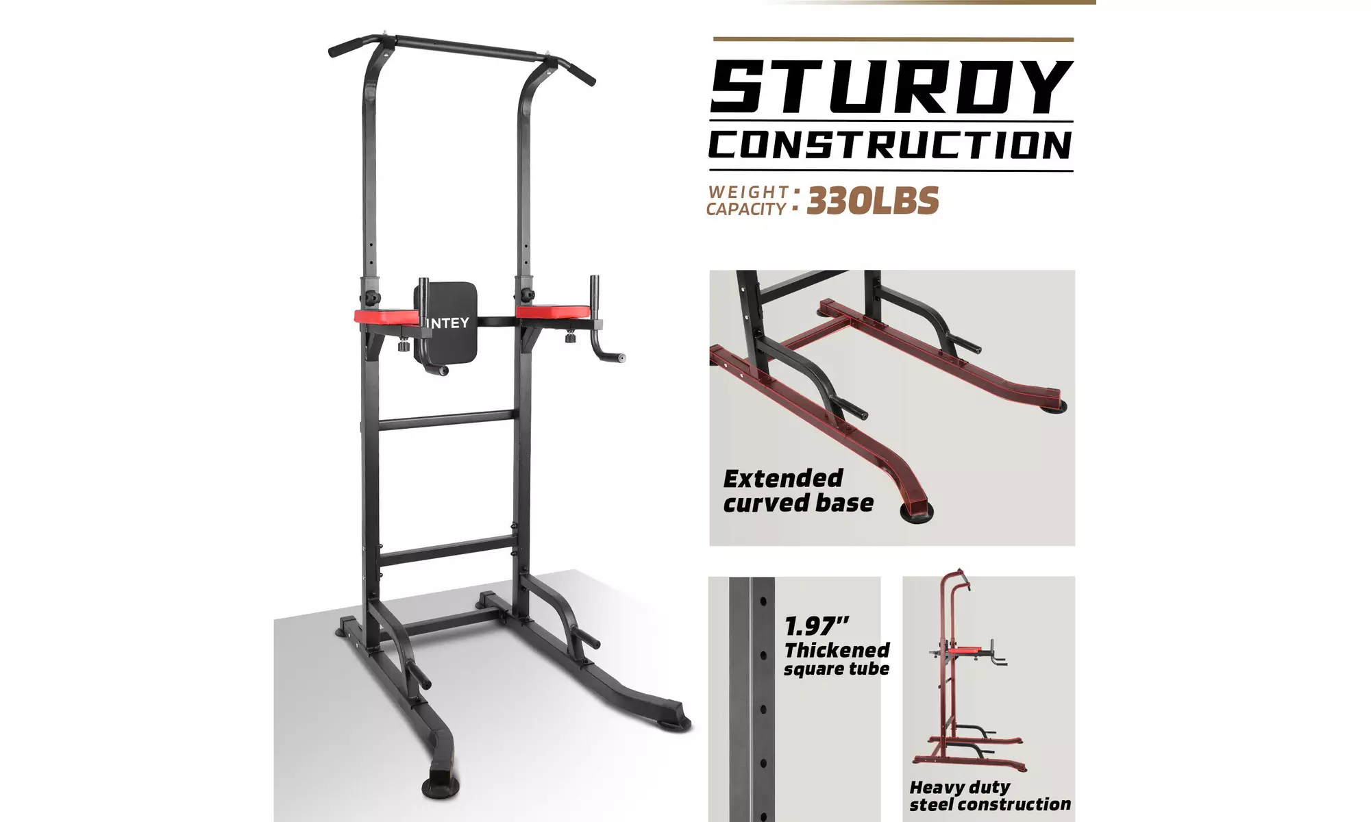 Power Tower Workout Dip Station Pull Up Bar for Home Gym Strength Training - Second Medium