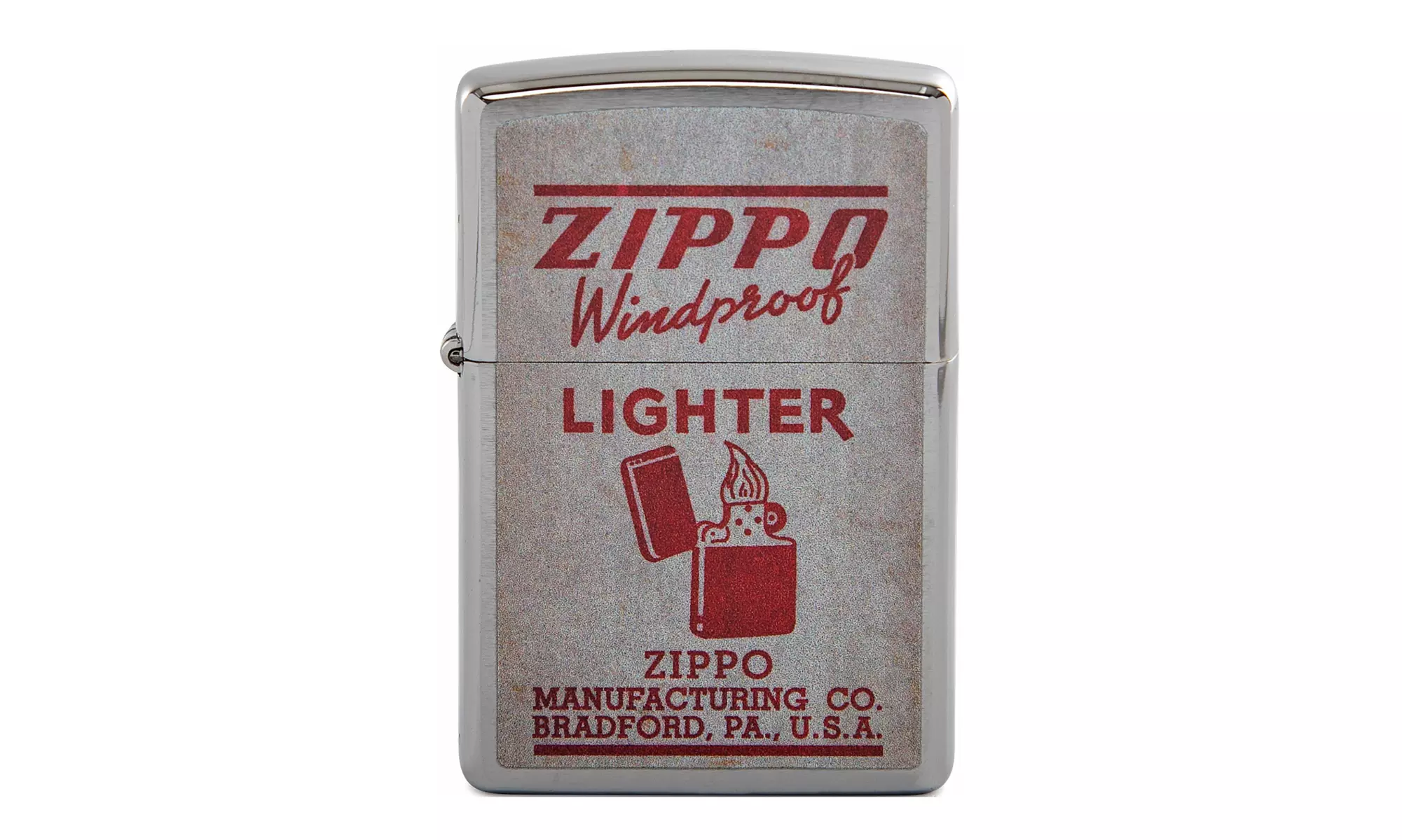 Zippo Vintage Windproof Lighter Logo in Red - Primary Image