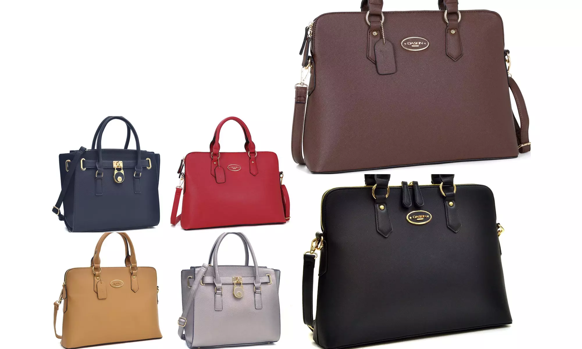 MKP collection Women's Classic Slim Briefcase with Removable Shoulder Strap - Primary Image
