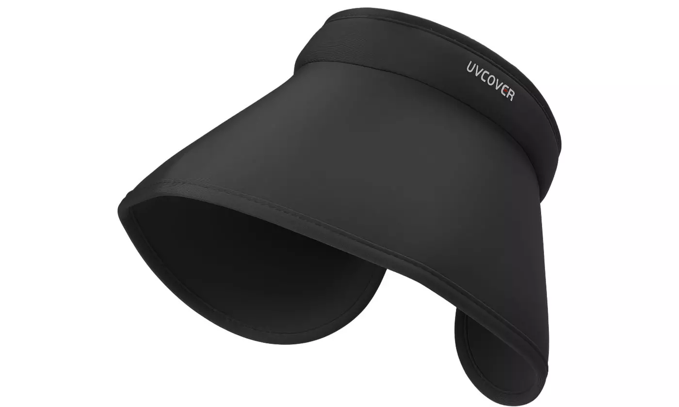 Women Wide Brim Roll-Up Ponytail Summer Sun Visor Hat UV Protection