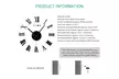 3D DIY Wall Clock Mute Mirror Surface Stickers Roman Numerals Home Wall Decor - Second Medium