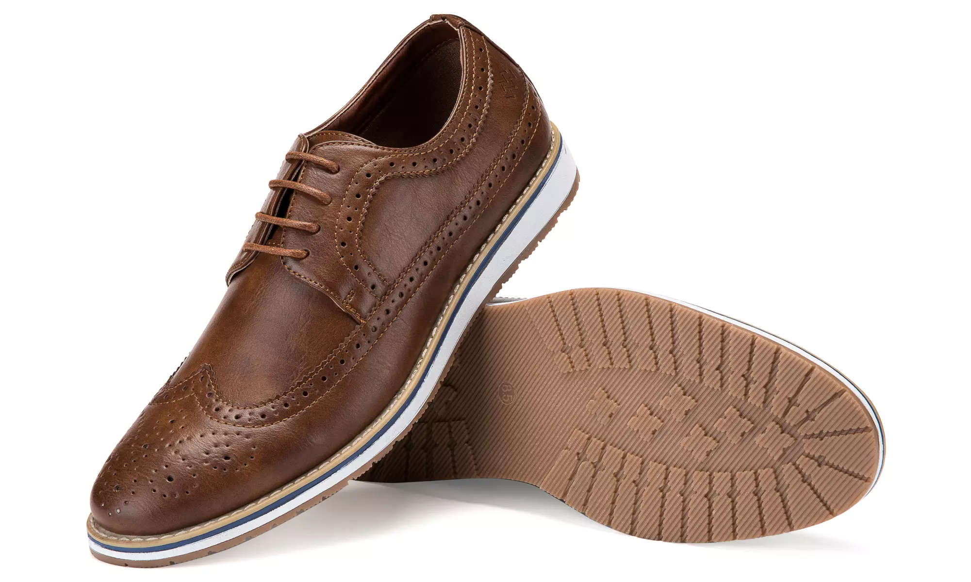 Mio Marino Men's Casual Oxford Wingtip Dress Shoes w/ Designer Shoe Bag