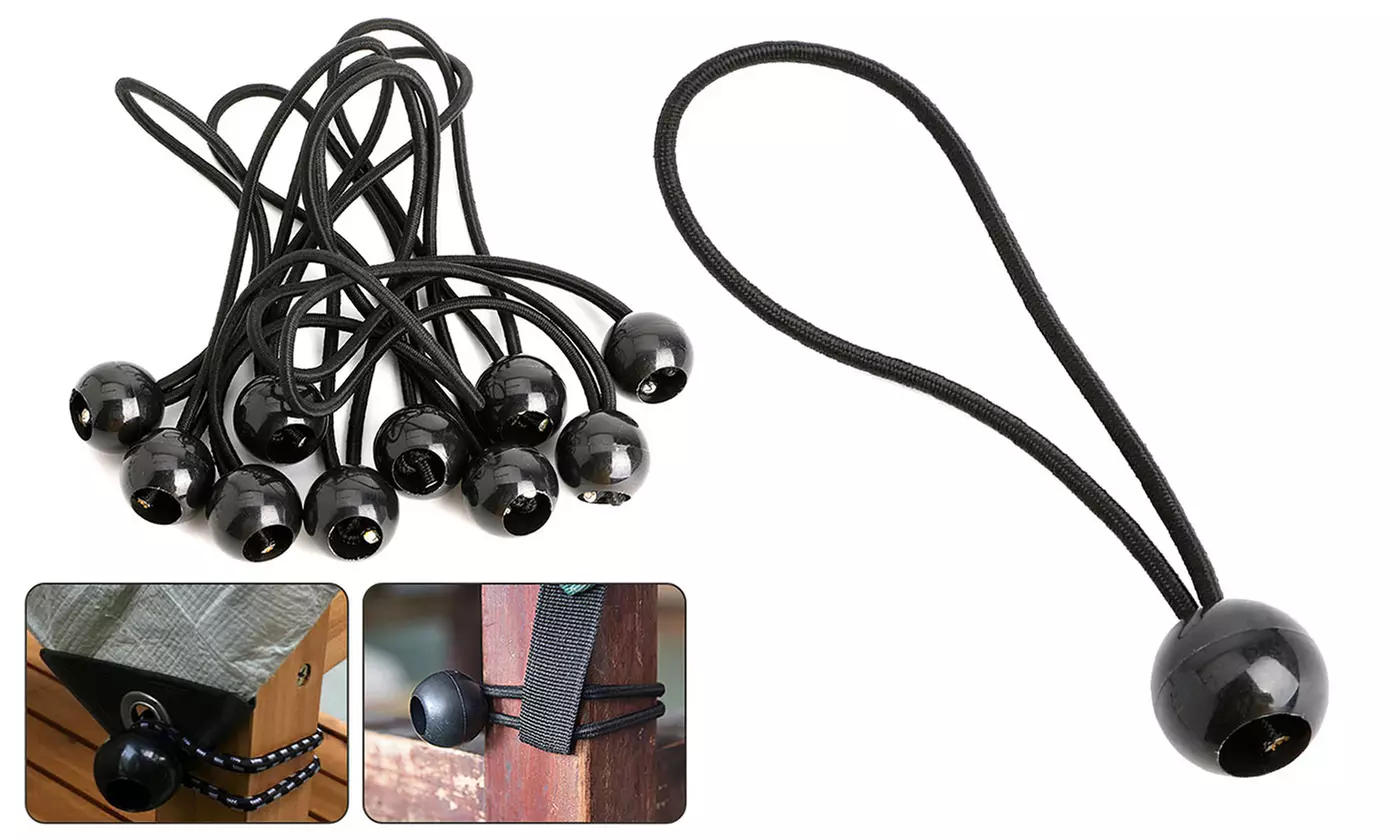 6" Ball Bungee Bungie Cord Heavy Duty Canopy Tarp Tie Downs Straps - Primary Image