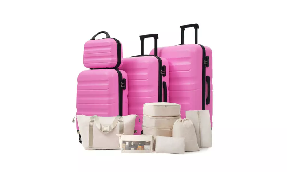 4 Piece Luggage Suitcase Set - Expandable Travel Luggage with 4 Packing Cubes