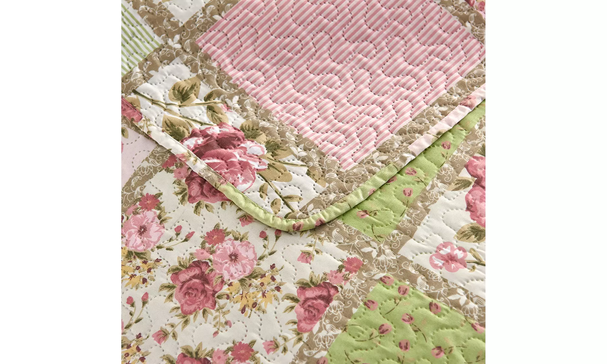 JML 3-Piece Reversible Quilt Set,Home Collection Printed Bedspread With 2 Shams