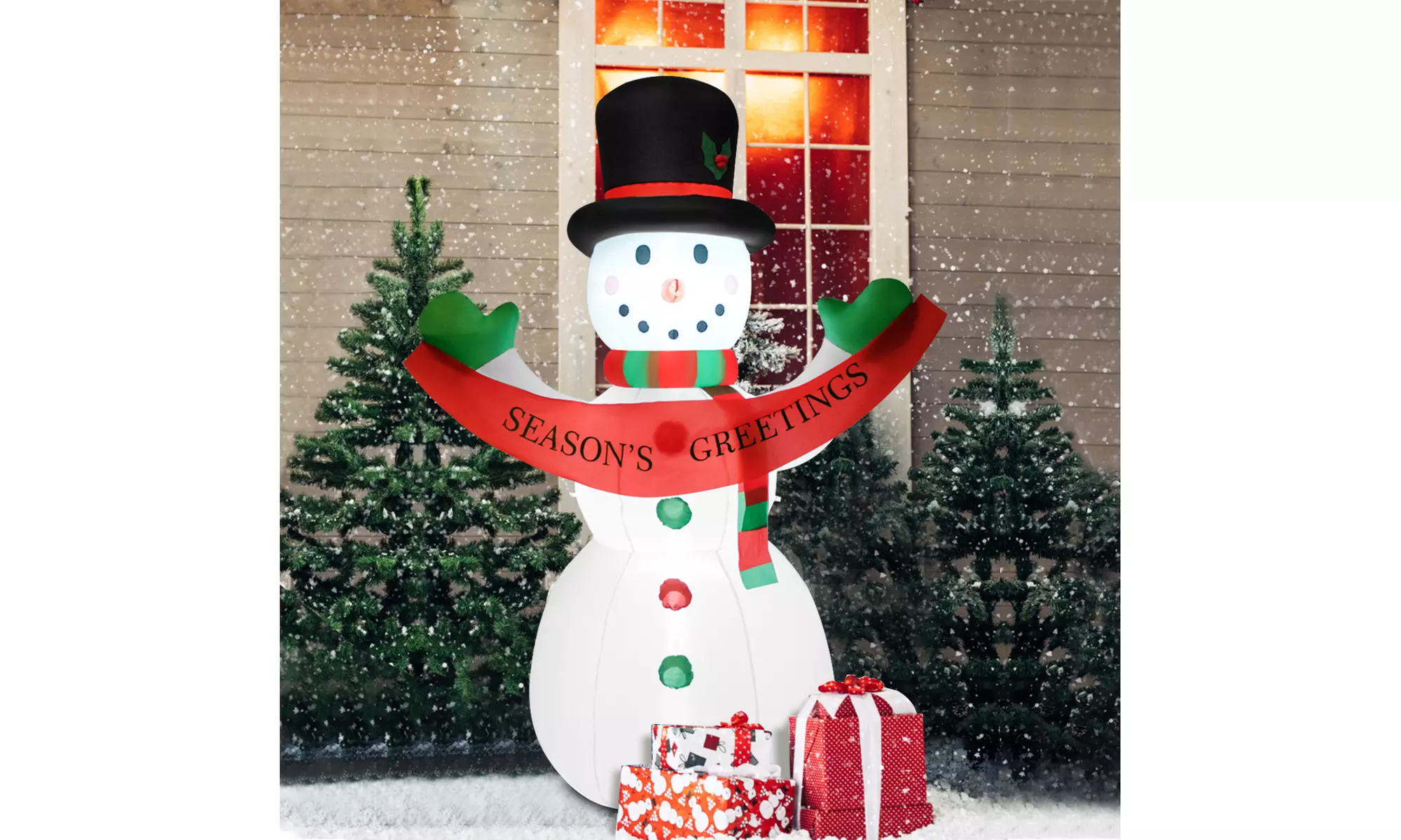Costway Inflatable 6FT LED Christmas Snowman Blow-Up Holiday Party Decorations