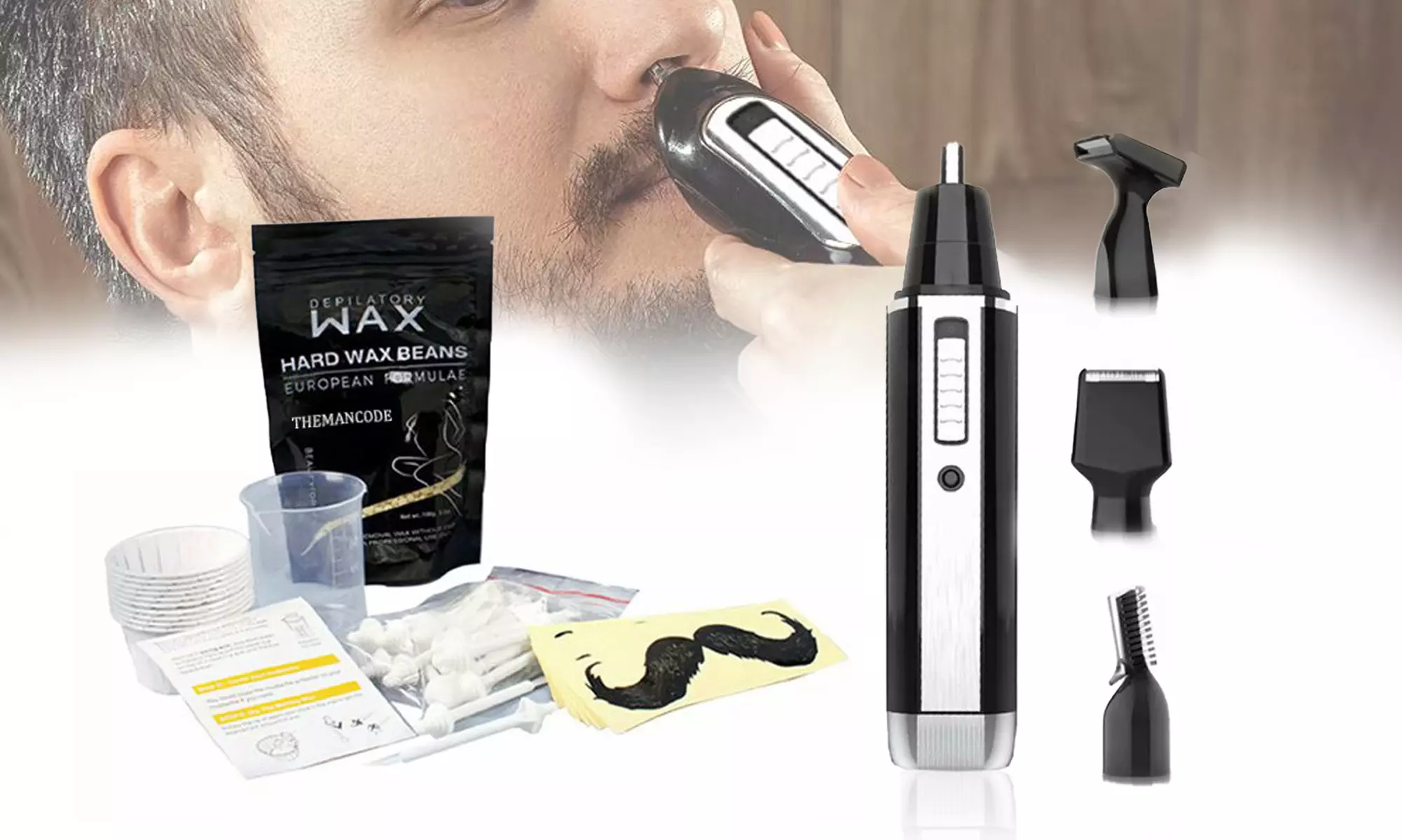 Electric Nose Hair Clippers Nose Hair Trimmer Nose Hair Removal Wax for Men - Primary Image