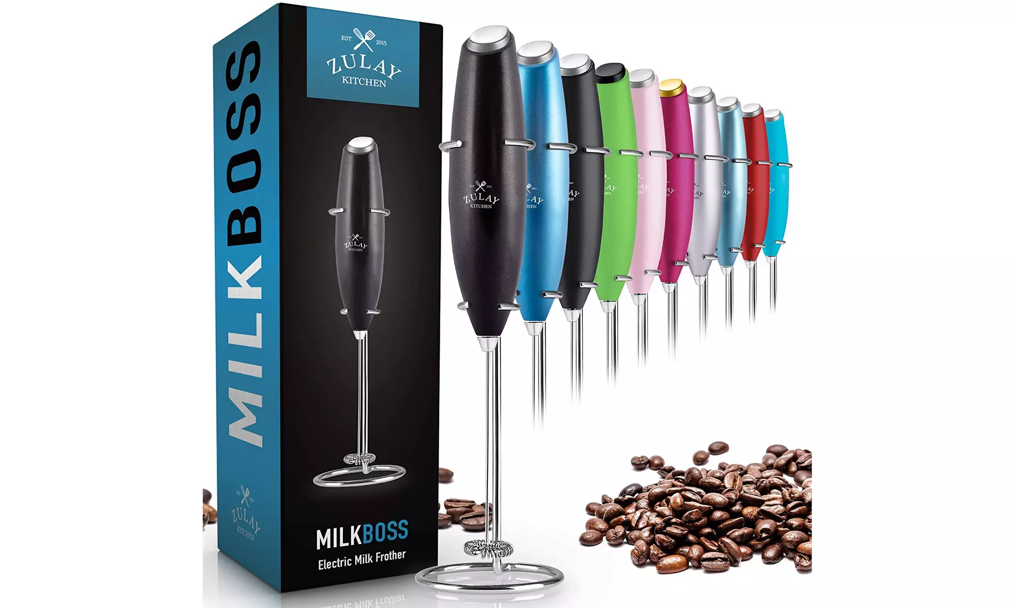 Zulay Kitchen High Powered Milk Frother Foam Maker with Stand - Primary Image