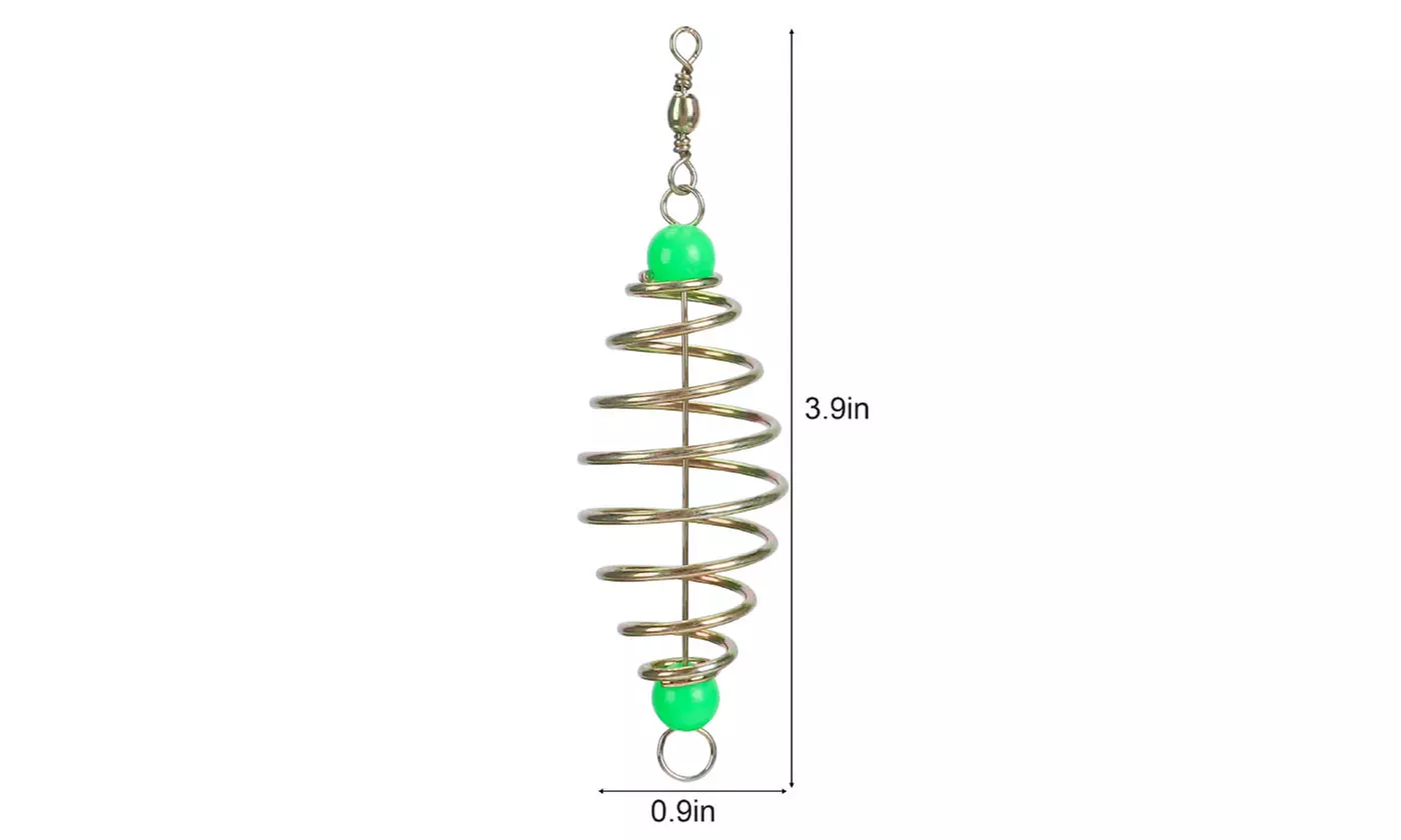 24Pcs Fishing Bait Trap Cage Feeder Holder with Pendant Bead