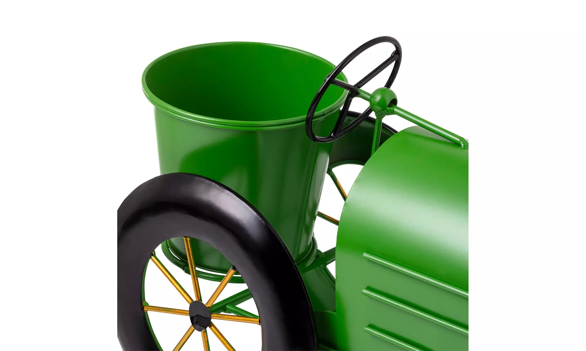 Metal Lime Green Tractor Planter - Second Medium