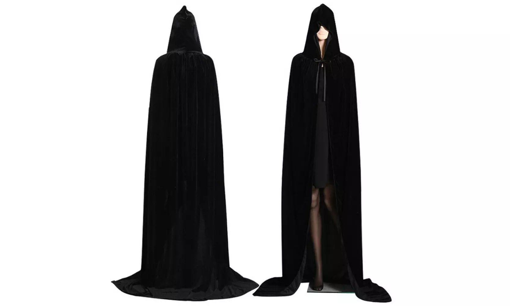 Medieval Vampire Velvet Hooded Cloak Long Robe Witch Capes Halloween Costume