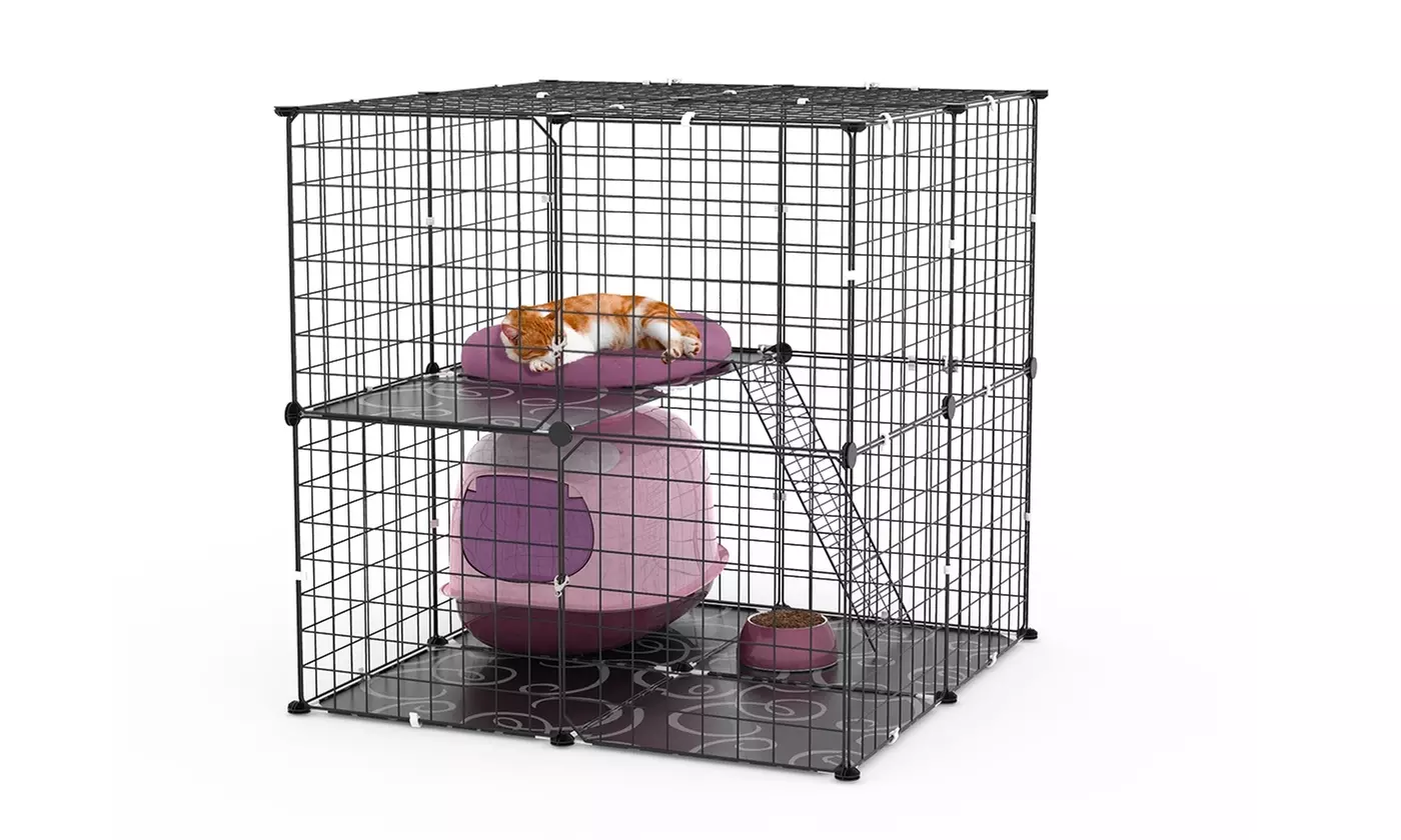 iMounTEK 2-Tier & 3-Tier Cat Cages Indoor Pet Playpens for 1-2 Cats