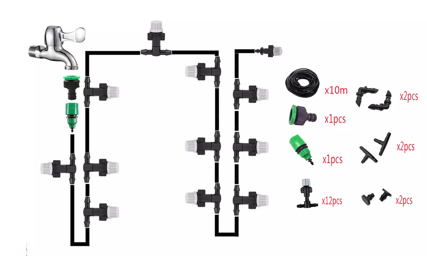 Water Misting Cooling Sprinkler Micro Drip Irrigation System for Patio Garden