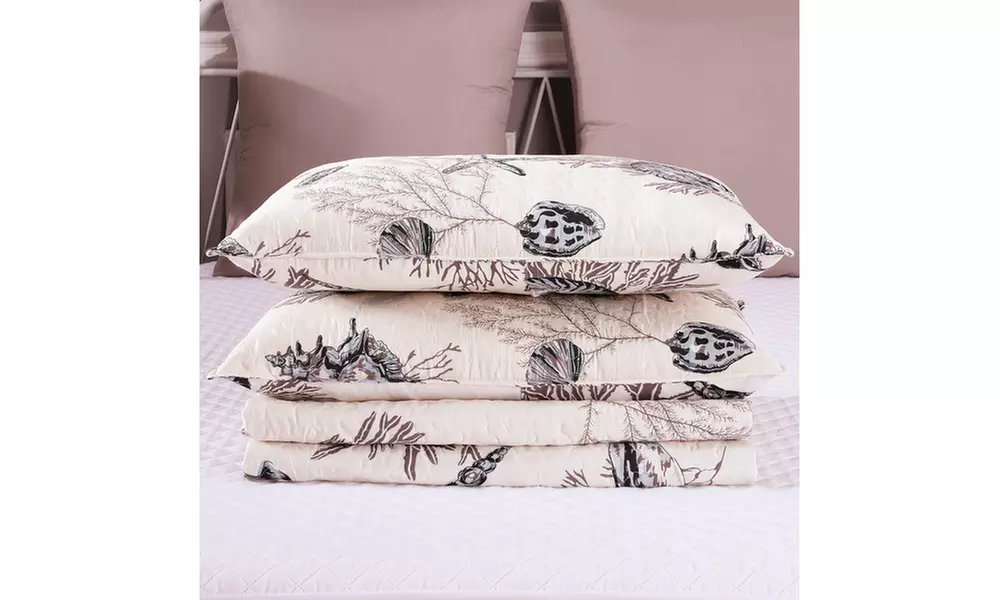 JML 3-Piece Reversible Quilt Set,Home Collection Printed Bedspread With 2 Shams